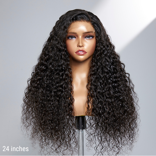 200% Density Water Wave 5x5 Closure HD Lace Glueless Long Wig 100% Human Hair  - US ONLY-04