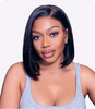 Silky Blunt Cut Bob Lace Front Wig - 13x4 lace, natural hairline