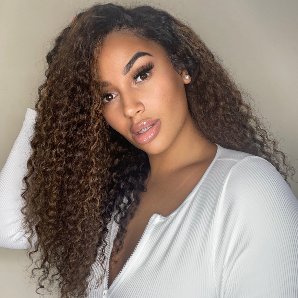 Mix Chestnut Brown Deep Wave 13x4 Frontal HD Lace Side Part Long Human Hair Wig - US Only-03