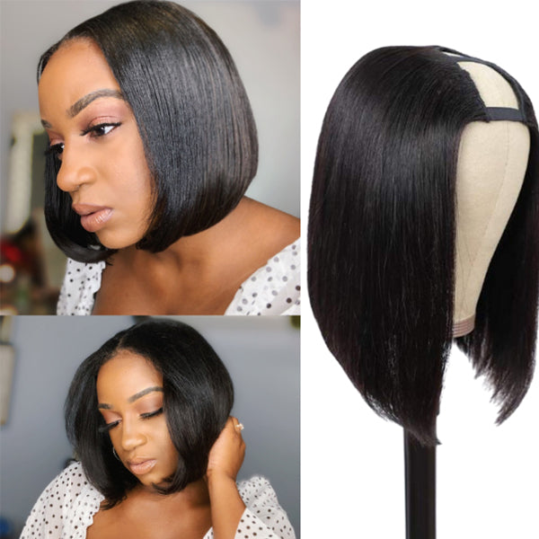 Quick & Easy Affordable U Part Bob Wig 100% Human Hair  - US Only-10