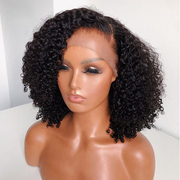Luvme Afro curly 13x4 lace frontal wig with undetectable HD lace, glueless design, and natural-looking curls.