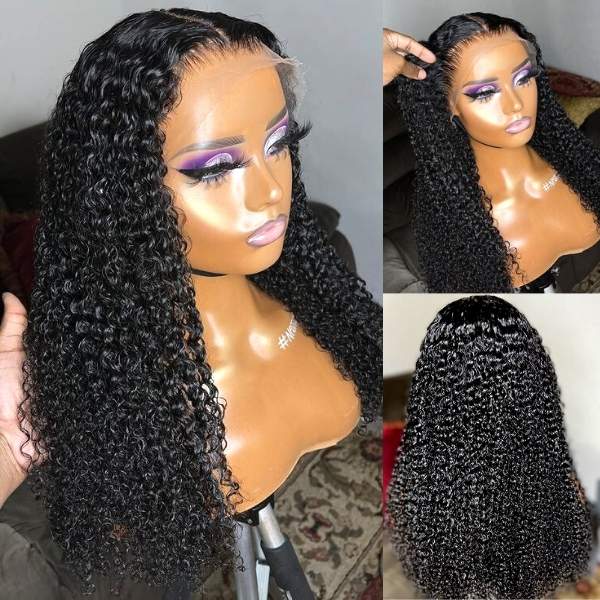 Luvme Afro curly 13x4 invisible lace frontal wig with real HD lace, glueless, undetectable, natural hairline, curly texture