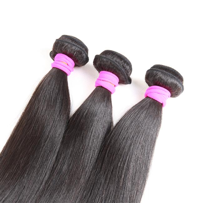 Luvme 100% virgin human hair bundle in straight or body wave style, showcasing shiny, natural-looking hair texture.