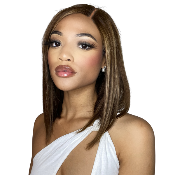Highlights Bronze Brown Bob Wig Glueless T Part Simple Lace Wig-03