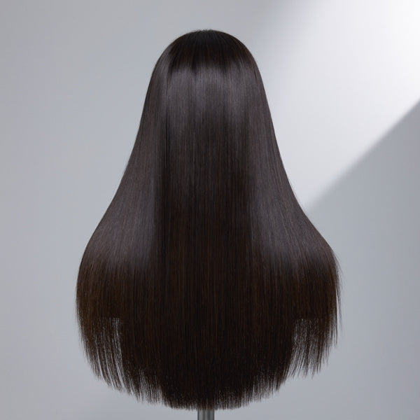 Luxury Choice Luvme 13x4 frontal lace wig with super density silky straight 100% human hair, long length, natural hairline.