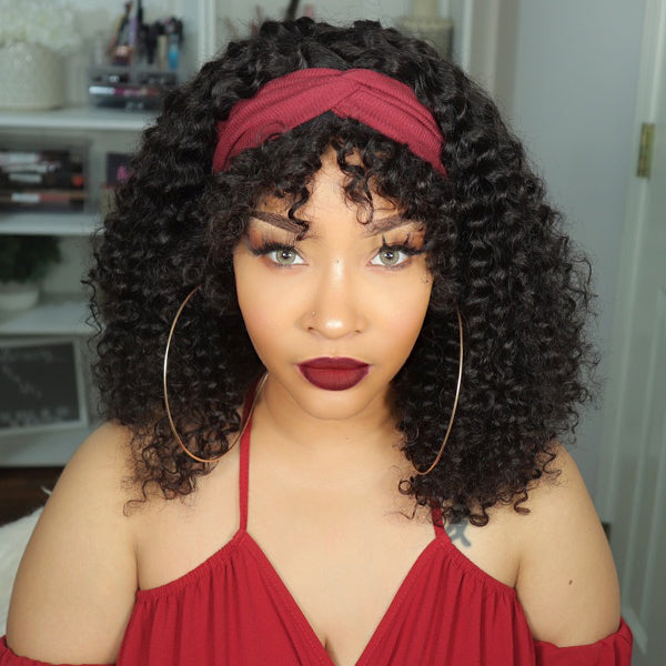 Throw On & Go Deep Wave No Lace Glueless Long Headband Wig 100% Human Hair  - US Only-02