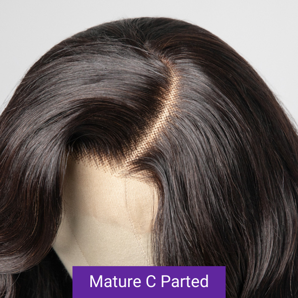 Elegant Natural Black Wavy Minimalist HD Lace Glueless C Part Short Wig 100% Human Hair - US Only-05