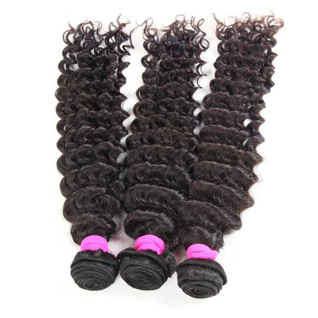 3pcs Deep Wave 100% Virgin Human Hair Curly Bundles-15