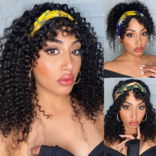 Throw On & Go Deep Wave No Lace Glueless Long Headband Wig 100% Human Hair  - US Only-05