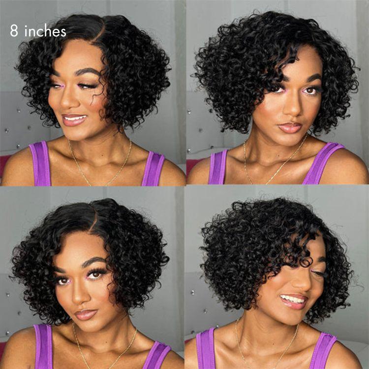 Weekly Special | Trendy Short Cut Curly Minimalist HD Lace Glueless Side Part Wig 100% Human Hair-03