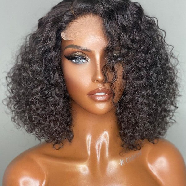 Glueless Short Deep Wave Bob 4x4 Closure Lace Wig 100% Human Hair - US Only-02