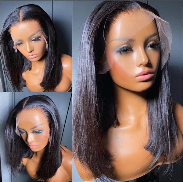 Undetectable Invisible Lace Middle Part 13x4 Frontal Lace Straight Bob Wig | Real Hd Lace