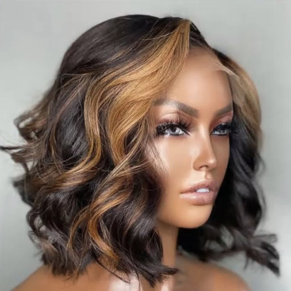 Luvme Hair Blonde Mix Loose Wave 5x5 Closure HD Lace Glueless Side Part Short Wig - US Only-05
