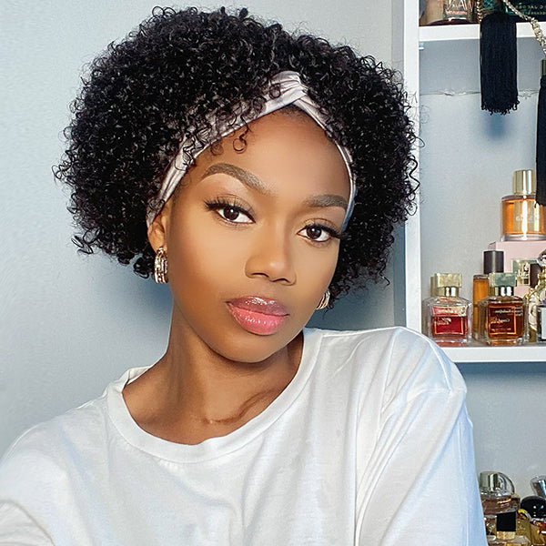 Throw On & Go | Short Jerry Curl Headband Wig (Get Free Trendy Headbands)-01