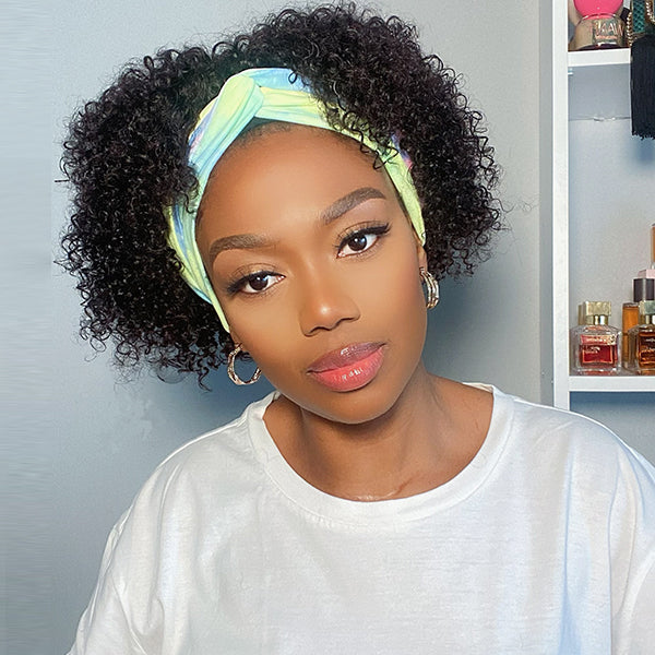 Throw On & Go | Short Jerry Curl Headband Wig (Get Free Trendy Headbands)-05