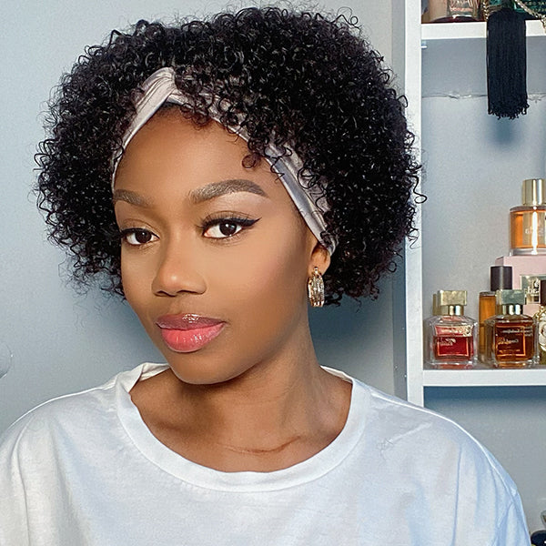 Throw On & Go | Short Jerry Curl Headband Wig (Get Free Trendy Headbands)-06