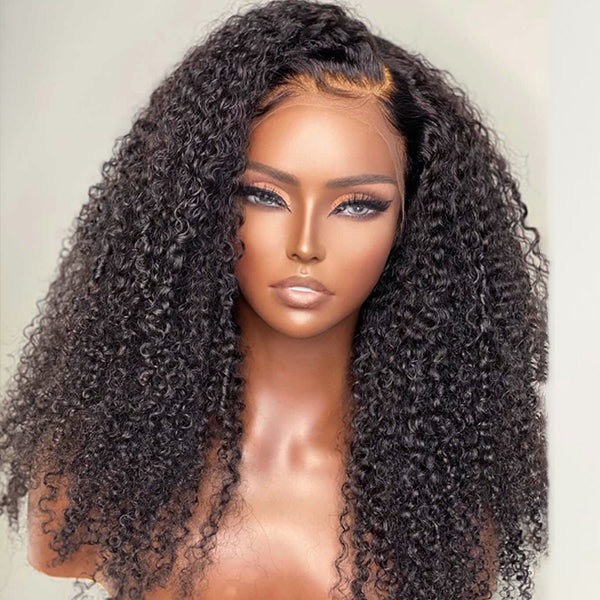 Luvme Afro Curly 13x4 Frontal Lace Wig with HD lace, undetectable, glueless, natural-looking, real lace for seamless styling