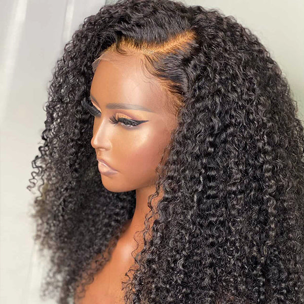 Luvme Afro Curly 13x4 Frontal Lace Wig with HD lace, glueless, undetectable, and natural-looking real lace frontal for versatile styling