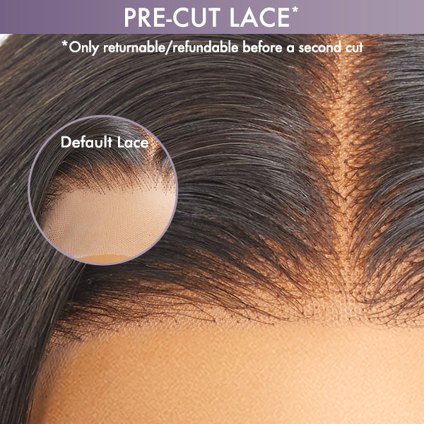 Limited Design | Burgundy Asymmetric Bob 4x4 Closure Lace Glueless Short Wig with Bangs 100% Human Hair