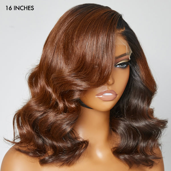 Limited Design | Ombre Brown C Part Loose Wave Glueless 5x5 Closure Undetectable HD Lace Wig 100% Virgin Human Hair