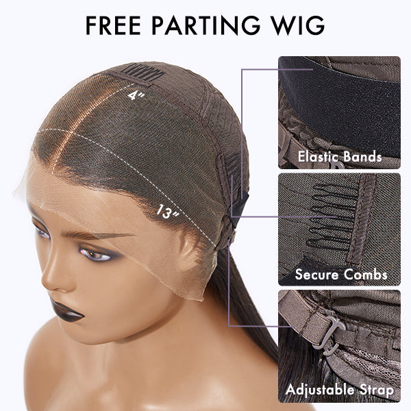 Limited Design | Mature Boss Natural Black Pixie Cut 13x4 Frontal Lace C Part Short Wig 100% Human Hair