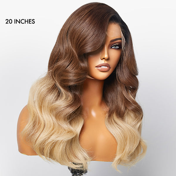 Limited Design | Brown Blonde Ombre Body Wave 5x5 Closure HD Lace Glueless Side Part Wig 100% Human Hair