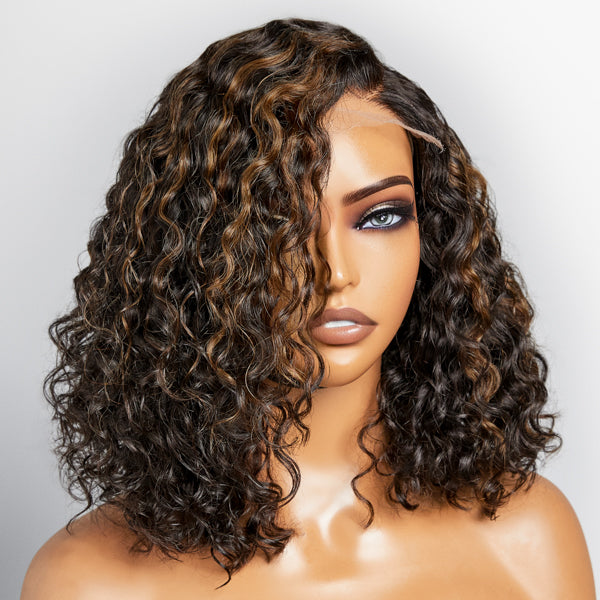 Casual Blonde Highlights Curly Minimalist HD Lace Glueless – Luvme