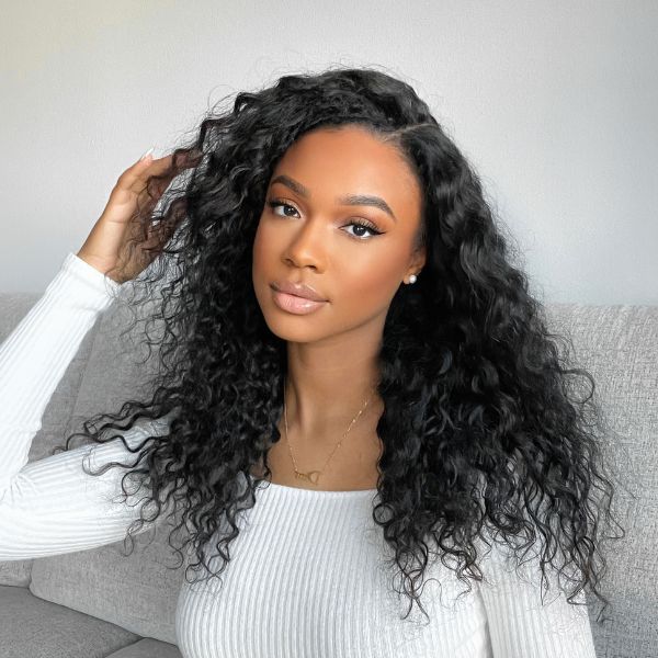 Water Wave 13x4 Frontal HD Lace Glueless Free Part Long Wig 100% Human Hair | 3 Cap Sizes