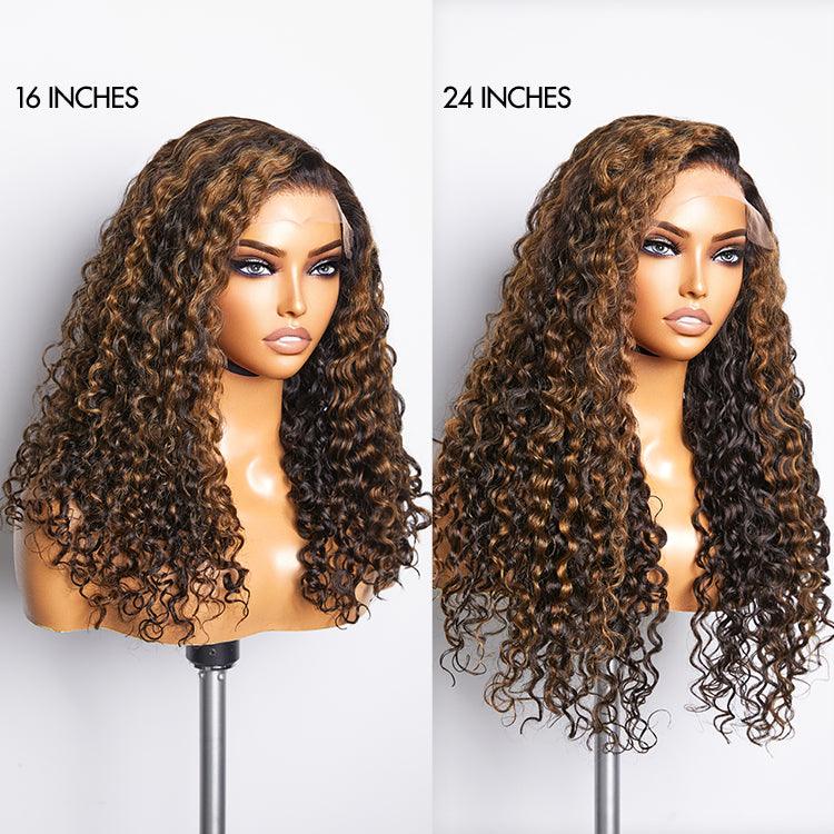 Luvme 5x5 closure wig with natural black hair, showcasing the lace closure and styled for a sleek, seamless look.
