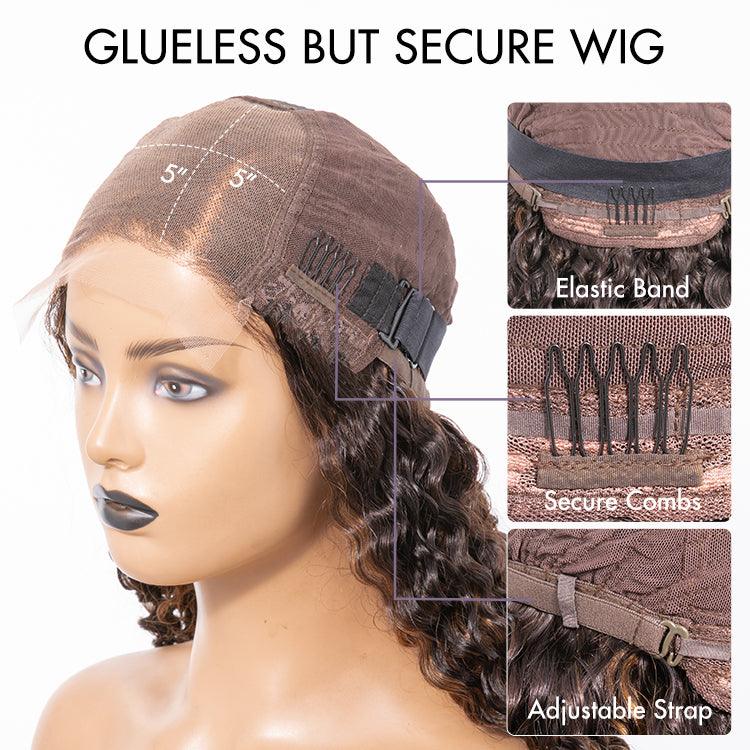 Luvme 5x5 closure wig featuring natural hair texture with a lace closure, shown in a close-up view.