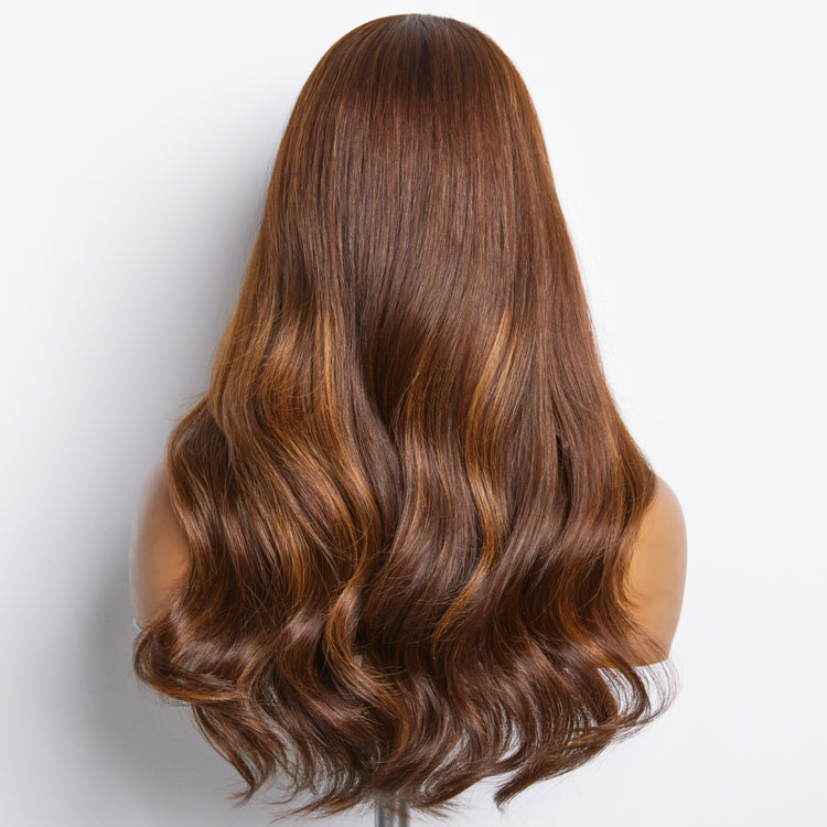 Limited Design | Bronze Brown Highlight Layered Cut Loose Wave Glueless 5x5 Closure HD Lace Wig