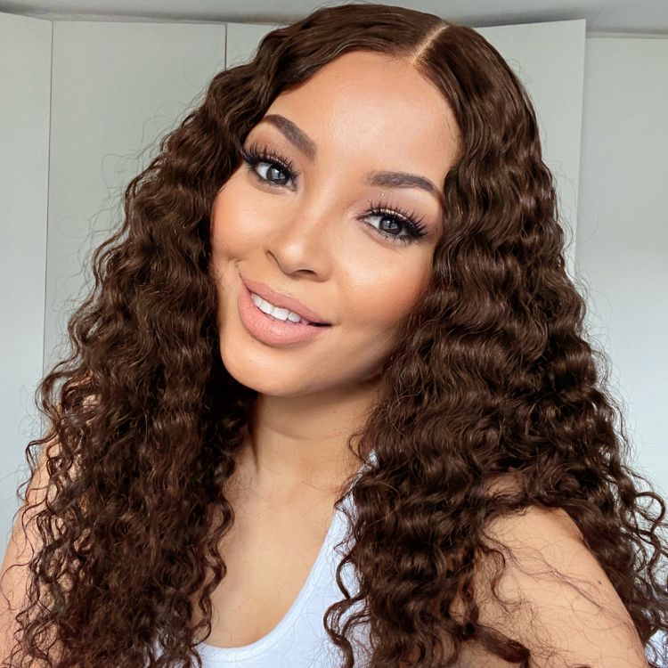 Classic Brown Deep Wave Glueless 5x5 Closure Lace Wig Limited Sale