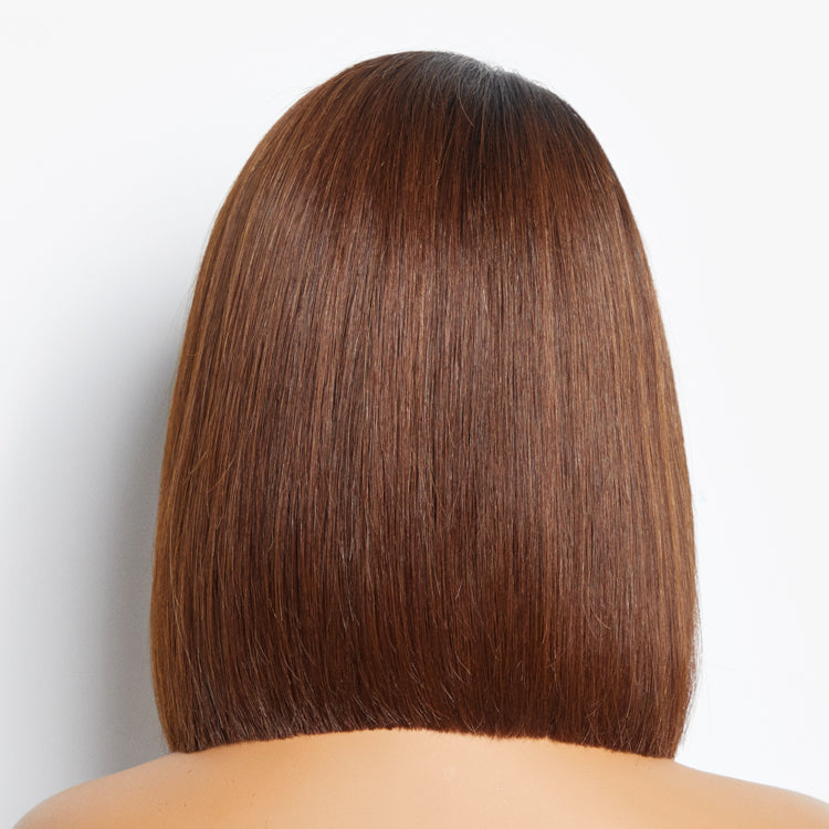 Limited Design | Ombre Blonde Blunt Cut Silky Straight Glueless 5x5 Closure Lace Bob Wig