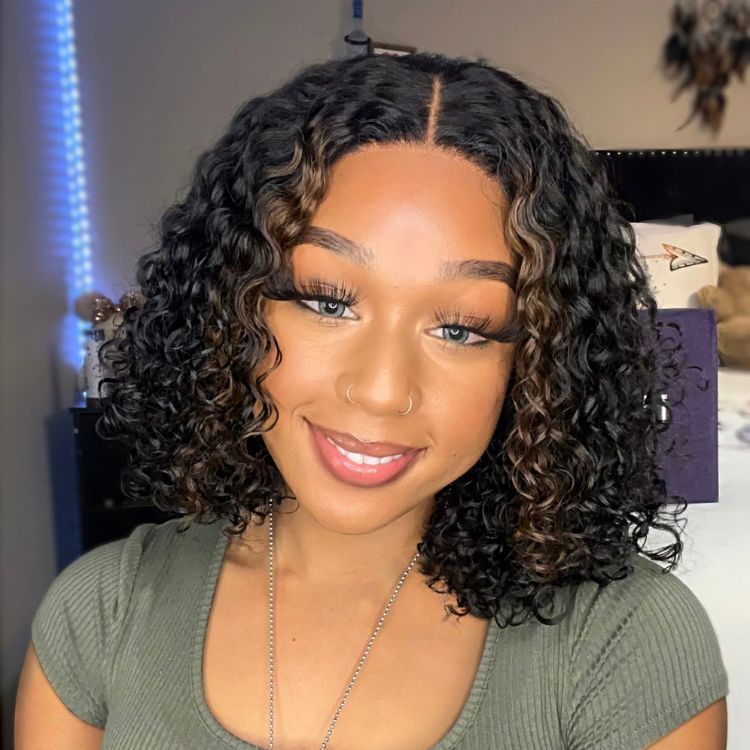 Summer Chic Highlight Funmi Curly Glueless 5x5 Closure Undetectable HD Lace Wig