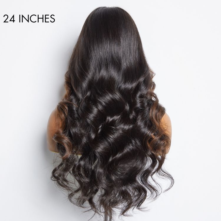 Classic and Chic Brown Highlights Loose Body Wave Glueless 5x5 Closure Lace Wig