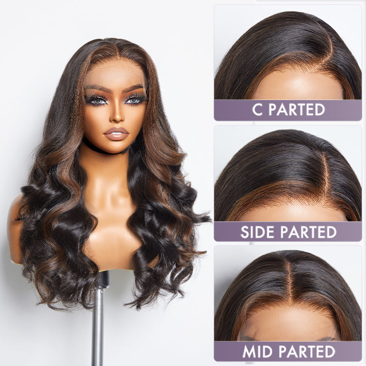 Special Deal | Classic and Chic Brown Highlights Loose Body Wave Glueless 5x5 Closure Lace Wig