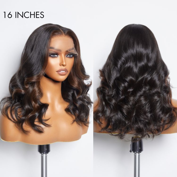 Classic and Chic Brown Highlights Loose Body Wave Glueless 5x5 Closure Lace Wig