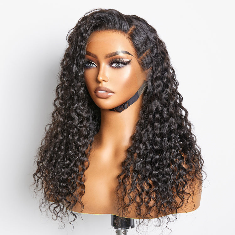 Limited Design | Shave sides Water Wave Glueless 13x4 Frontal HD Lace Wig
