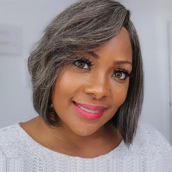8 inch bob wig with bangs