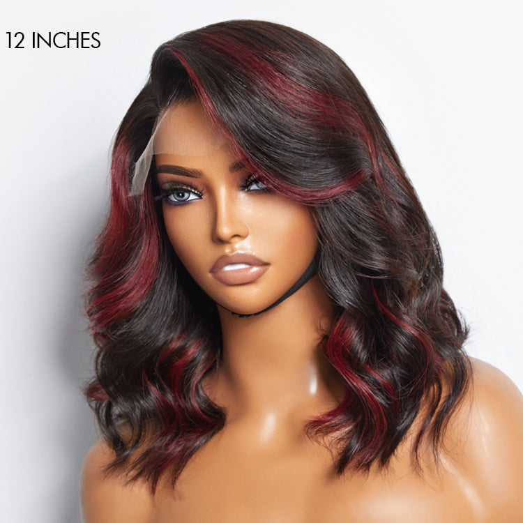 Limited Design | Red Highlight Bouncy Loose Wave Glueless 5x5 Closure HD Lace Wig