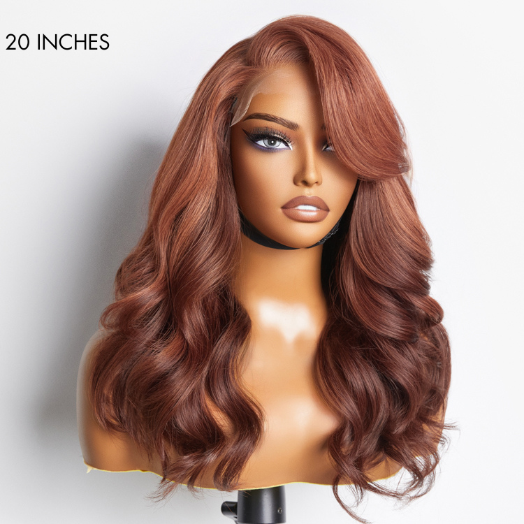Limited Design | Copper Brown Ombre Layered Cut Glueless 5x5 Closure HD Lace Wig