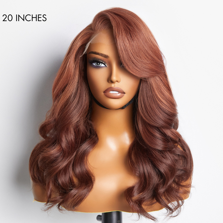 Limited Design | Copper Brown Ombre Layered Cut Glueless 5x5 Closure HD Lace Wig