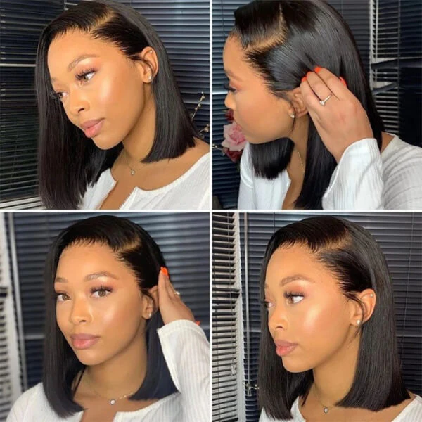 Silky Straight Ear-to-ear 13x4 Frontal Lace Bob Wigs Pre-plucked