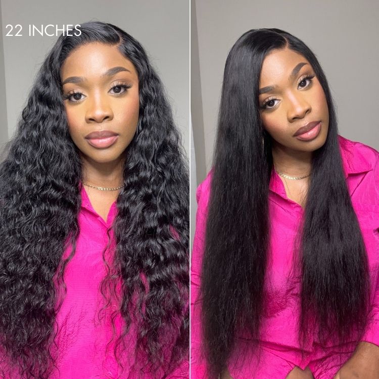Wet and Wavy Loose Ocean Wave C Part Glueless 5x5 Closure Lace Wig