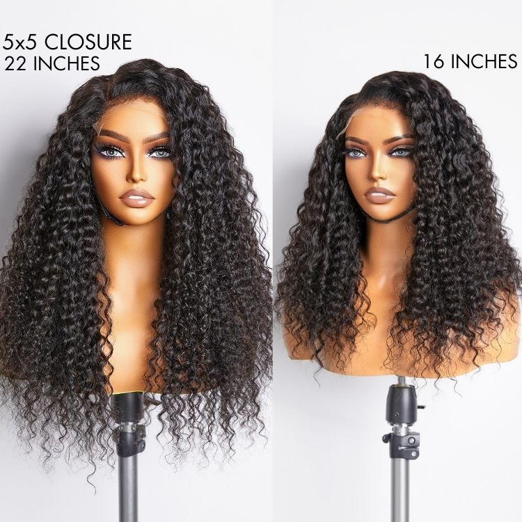 4C Edges | Right Side Part 5x5 Closure / 13x4 Frontal HD Lace Ear To Ear Fluffy Water Wave Wig