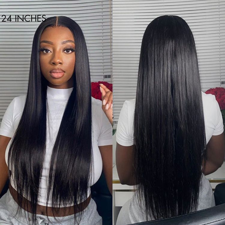【20 inches = $169.9】Silky Straight 360 Lace Long Wig 100% Human Hair Pre-bleached & Pre-plucked
