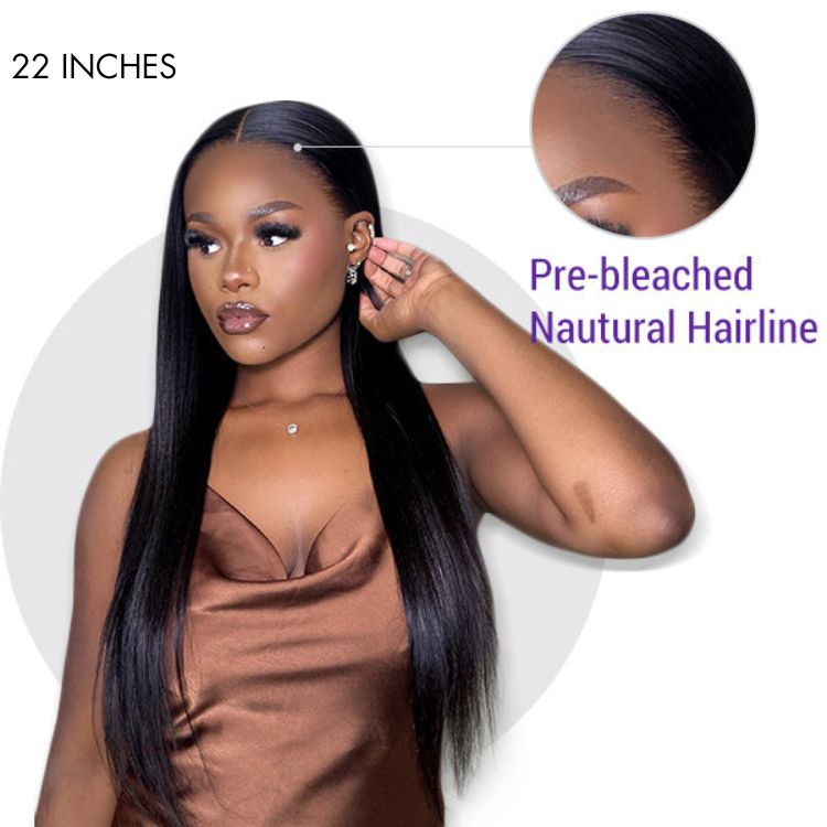 【20 inches = $169.9】Silky Straight 360 Lace Long Wig 100% Human Hair Pre-bleached & Pre-plucked