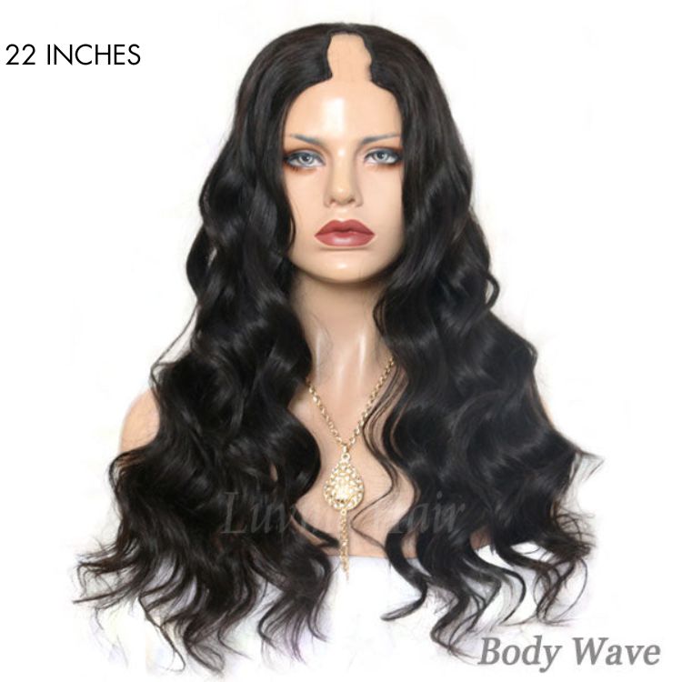 U Part Quick & Easy Affordable 100% Human Hair Wig (Get One Clip Free)