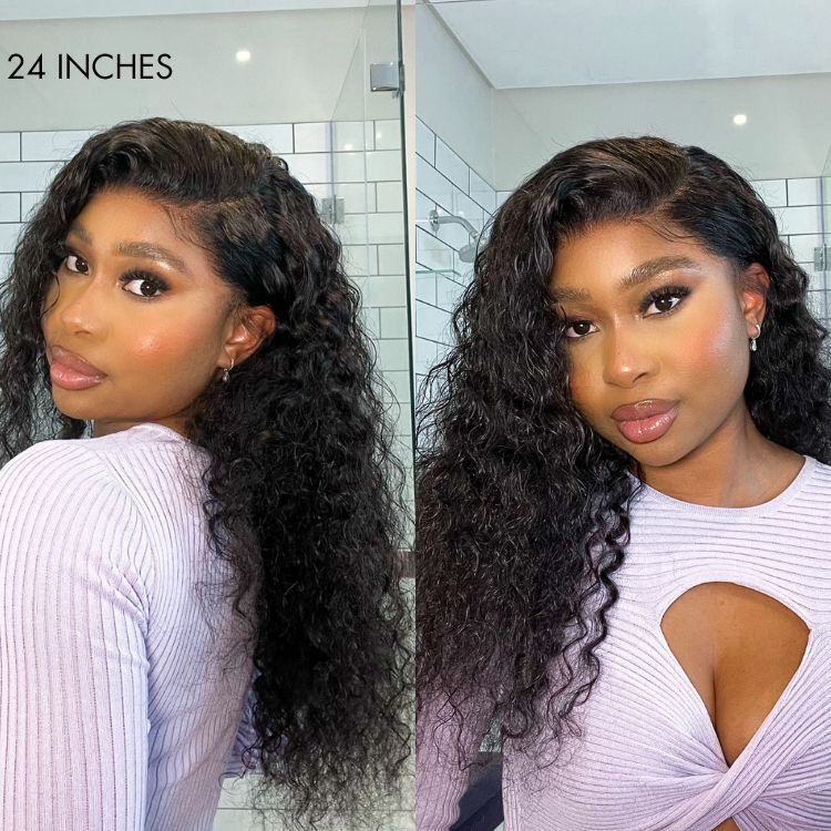Deep wave lace frontal wig  Front hair styles, Curly lace wig