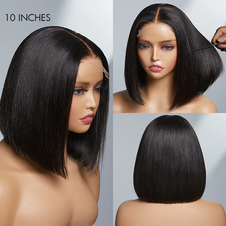 Glueless 4x4 Closure Undetectable HD Lace Bob Wig 100% Human Hair | Pre-bleached Knots